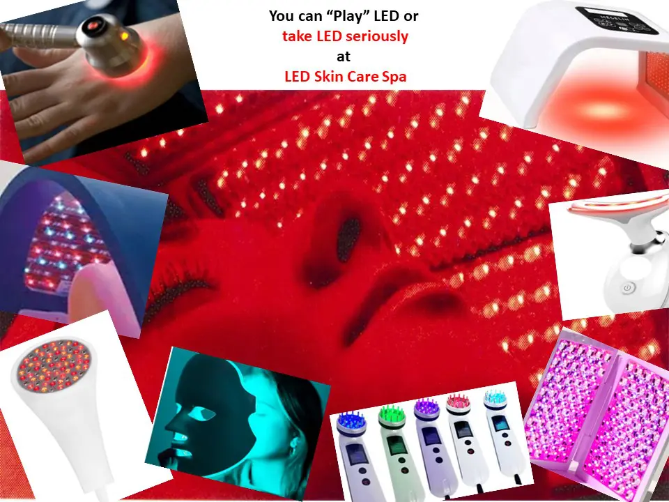 A collage of different types of products on display.