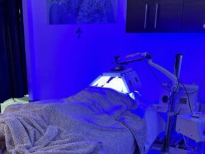 Blue LED light skin treatment