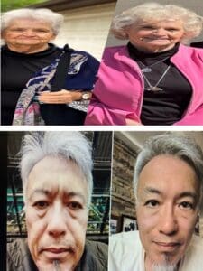 A collage of photos with different faces and hair.