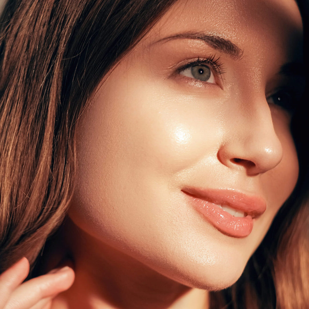 Beauty care radiant face woman glowing makeup LED Skin Care Spa